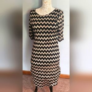 Connected Apparel Chevron Dress Sz 8